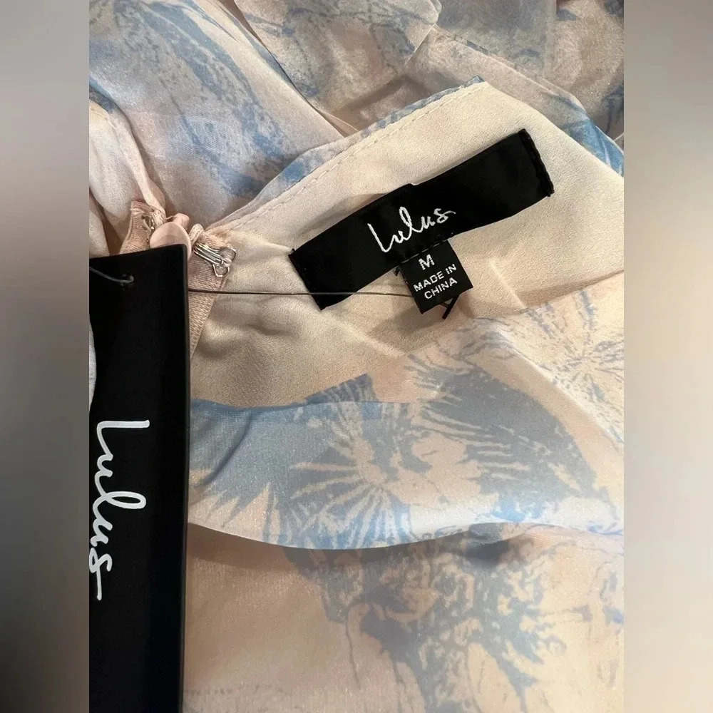 Charm Floral Tie Strap Maxi Dress Blush Blue - Picture 9 of 13